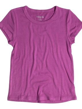 Art class purple short sleeve shirt.